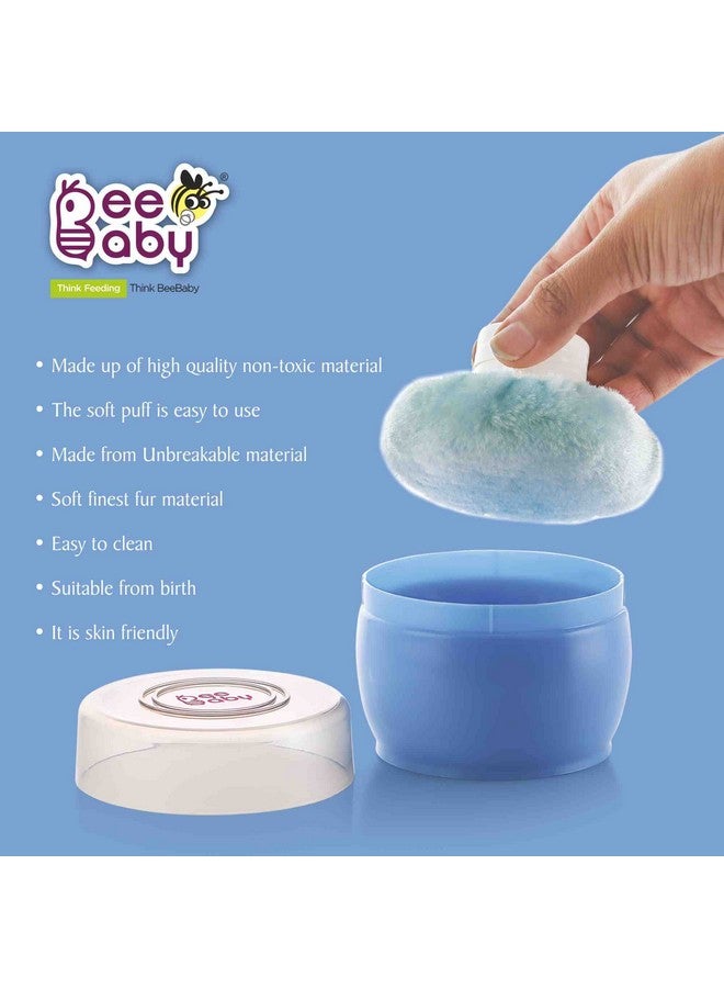 Beebaby Premium Powder Puff With Container For Baby (Blue) - Image 5