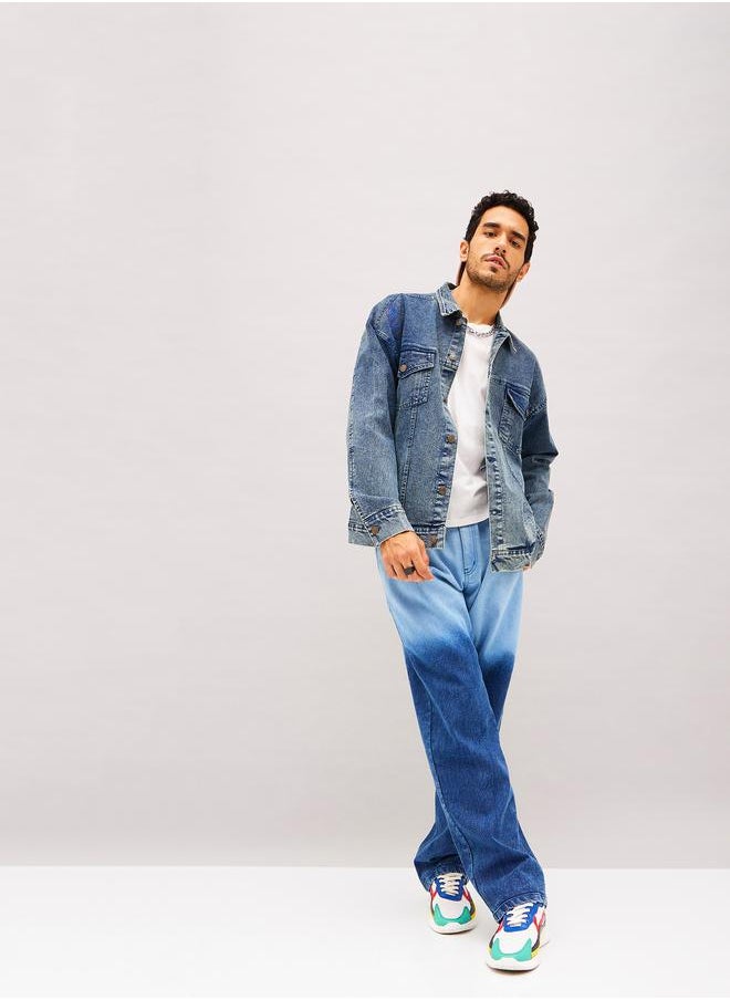 Mascln Sassafras - Relaxed Fit Washed Denim Jacket by Styli - Image 1