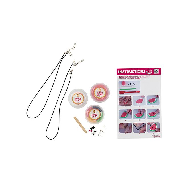 Tiger Tribe Clay Craft Sweeties Necklaces Kit - Lightweight Air-Dry for Ages 5-8, Non-Toxic Craft Set 10.5x4.5x13cm - Image 2