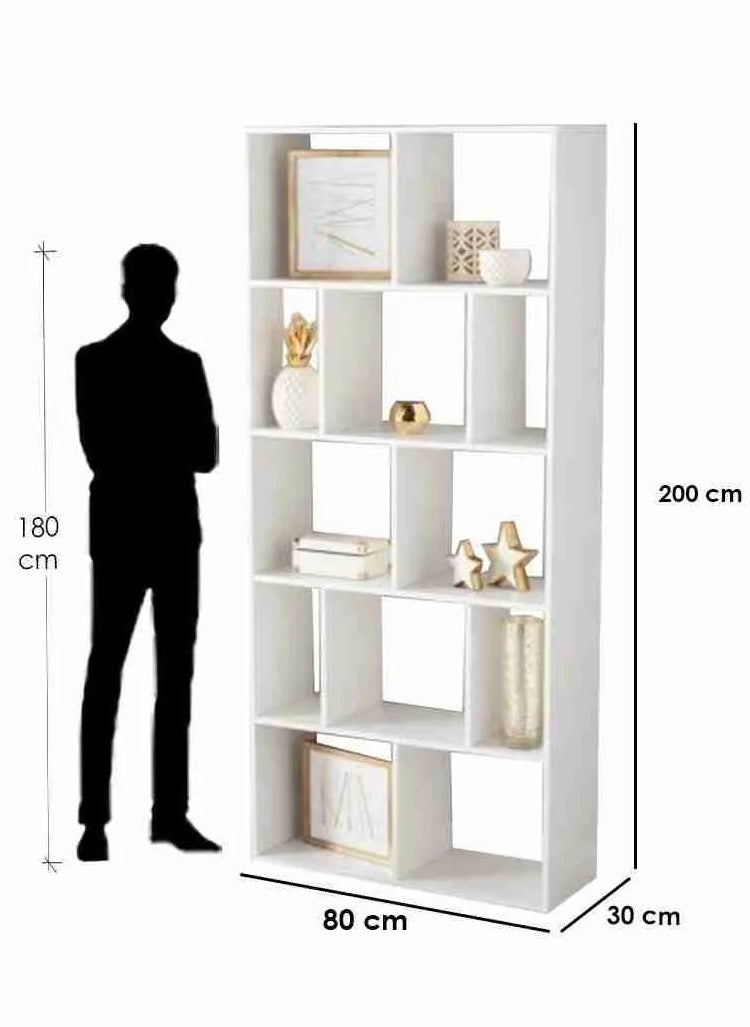 ماركة غير محددة - حدة ارفف جانبية خشب تصميم مودرن مقاس 80سم تشمل عدد 12 رف تصلح لاستخدام البيت و المكتب - Image 1