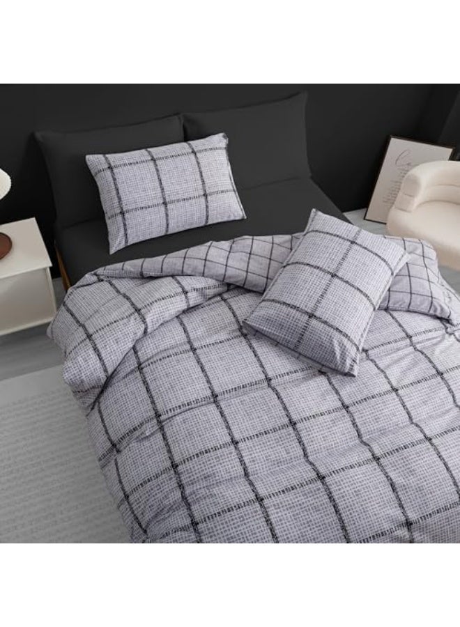 Oryx Home Reversible Duvet Cover Set – 3 Pcs Soft Microfiber Bedding Set with Zipper Closure & Corner Ties – Lightweight, Breathable & Easy Care Quilt Cover - Image 3