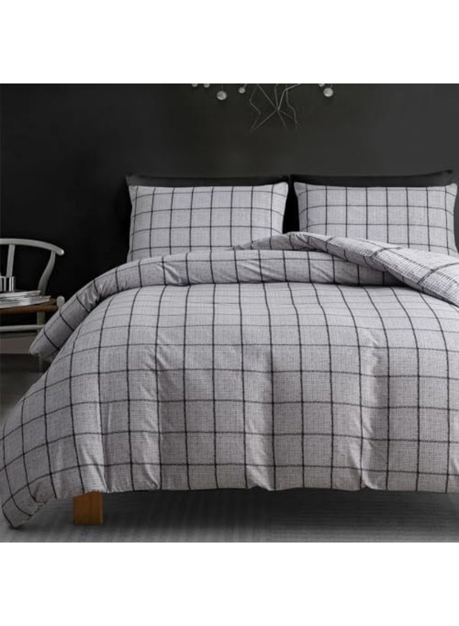 Oryx Home Reversible Duvet Cover Set – 3 Pcs Soft Microfiber Bedding Set with Zipper Closure & Corner Ties – Lightweight, Breathable & Easy Care Quilt Cover - Image 5