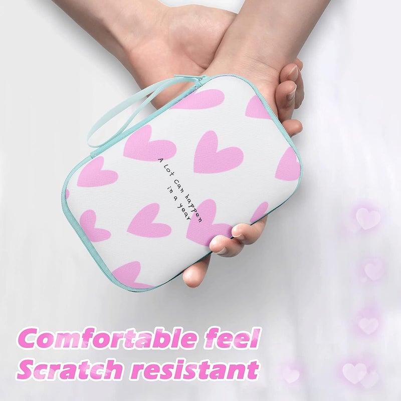 FACTOTECH iPhone Charger Protector Case with Carrying Bag Compatible for Apple 18W 20W iPhone 15 14 13 12 11 Pro/PRO MAX Adapter and Lightning Cable Protective Sleeve with Pouch Case(Pink Heart) - Image 4