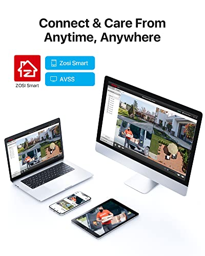 Zosi نظام كاميرات الأمن المنزلية ZOSI 3K 5MP Lite H.265+، مسجل DVR للمراقبة 8 قنوات مع كشف المركبات والبشر بالذكاء الاصطناعي و4 كاميرات CCTV قبة مقاومة للعوامل الجوية بدقة 1080p، رؤية ليلية حتى 80 قدم، 1TB HDD - Image 5