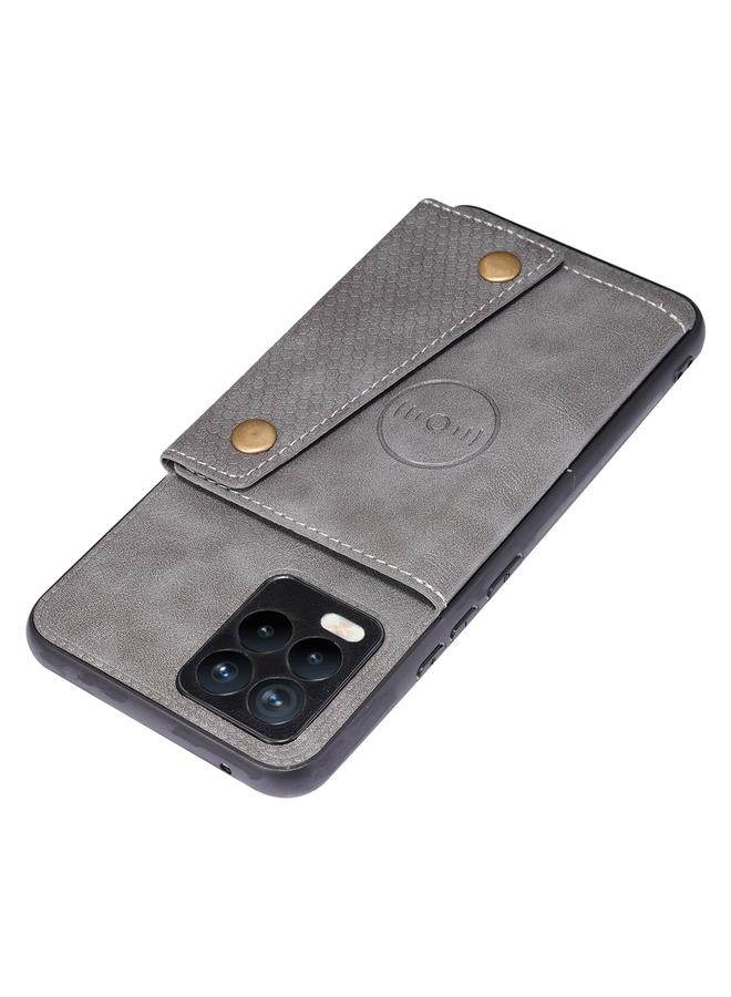 S-TOP Case For OPPO Realme 8 / 8 Pro Double Buckle PU + TPU Shockproof Magnetic Protective Case with Card Slot & Holder - Image 5