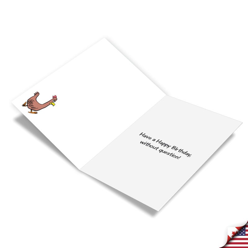 NobleWorks, Funny Birthday Greeting Card with 5 x 7 Inch Envelope (1 Card) Bday Chicken Road C10870BDG - Image 2