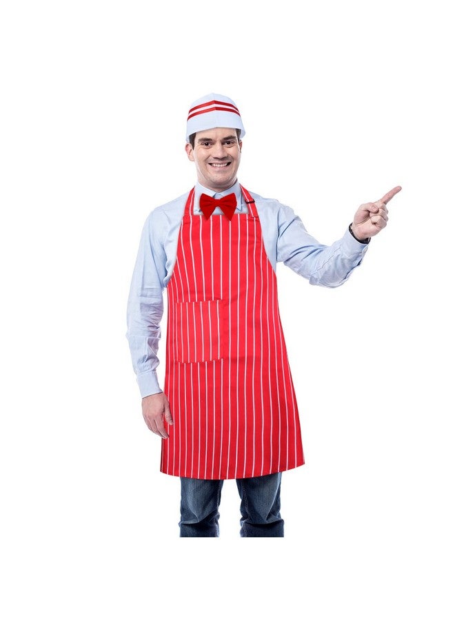Keymall Keymall Waiter Costume Kit-Soda Jerk Costume Kit-Including 3 Pieces Hat Apron Bow Tie For Halloween 1950s Theme Costume (Set A) - Image 5