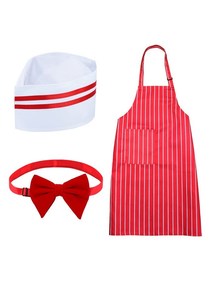 Keymall Keymall Waiter Costume Kit-Soda Jerk Costume Kit-Including 3 Pieces Hat Apron Bow Tie For Halloween 1950s Theme Costume (Set A) - Image 1