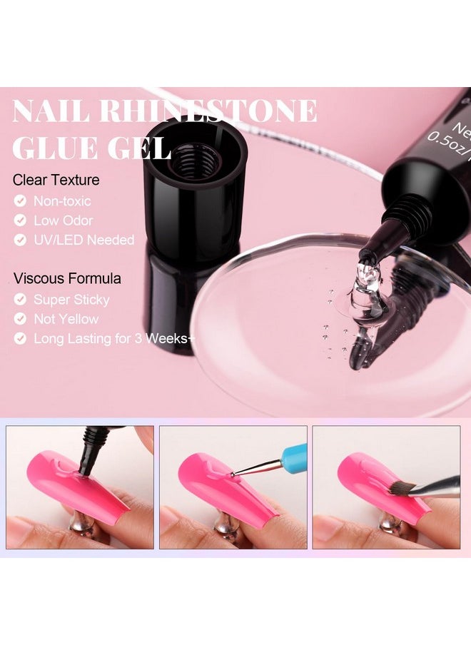 BELLEBOOST 3D Flowers Manicure Gems With Nail Rhinestone Glue Gel Colorful Acrylic Flower Nail Charms With Caviar Beads Rhinestones For Nails And Gem Glue For Nails (Uvled Needed) With Pickup & Dotting Tools  - Image 4
