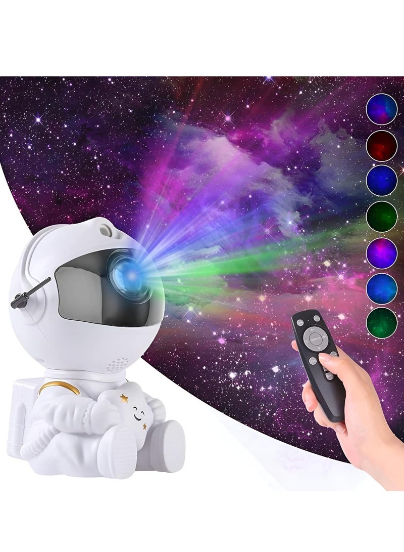 بورتوني جهاز عرض نجوم رائد الفضاء ومجرة السديم وضوء ليلي يدور 360 درجة برأس مغناطيسي ومصباح سديم لغرفة النوم وغرفة الأطفال وغرفة السقف وديكور الغرفة باللون الأبيض 85 مم * 76 مم * 125 مم - Image 1