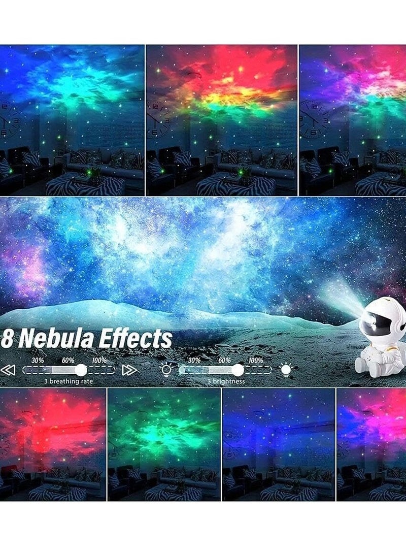 بورتوني جهاز عرض نجوم رائد الفضاء ومجرة السديم وضوء ليلي يدور 360 درجة برأس مغناطيسي ومصباح سديم لغرفة النوم وغرفة الأطفال وغرفة السقف وديكور الغرفة باللون الأبيض 85 مم * 76 مم * 125 مم - Image 3