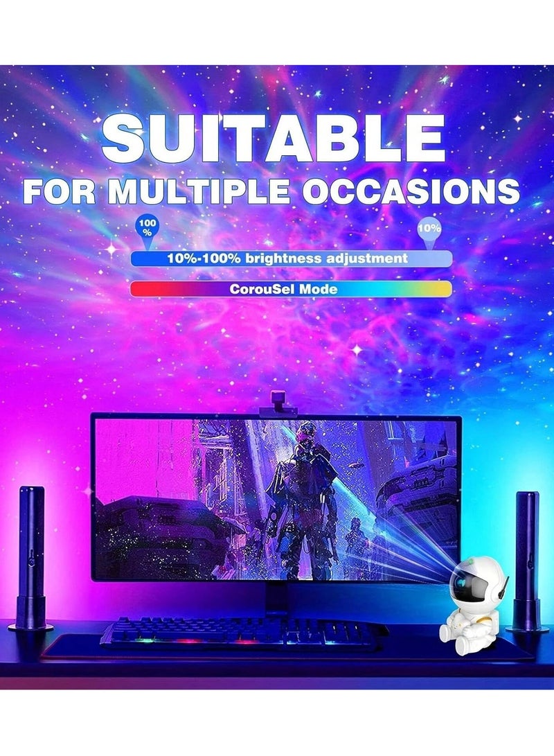 بورتوني جهاز عرض نجوم رائد الفضاء ومجرة السديم وضوء ليلي يدور 360 درجة برأس مغناطيسي ومصباح سديم لغرفة النوم وغرفة الأطفال وغرفة السقف وديكور الغرفة باللون الأبيض 85 مم * 76 مم * 125 مم - Image 4