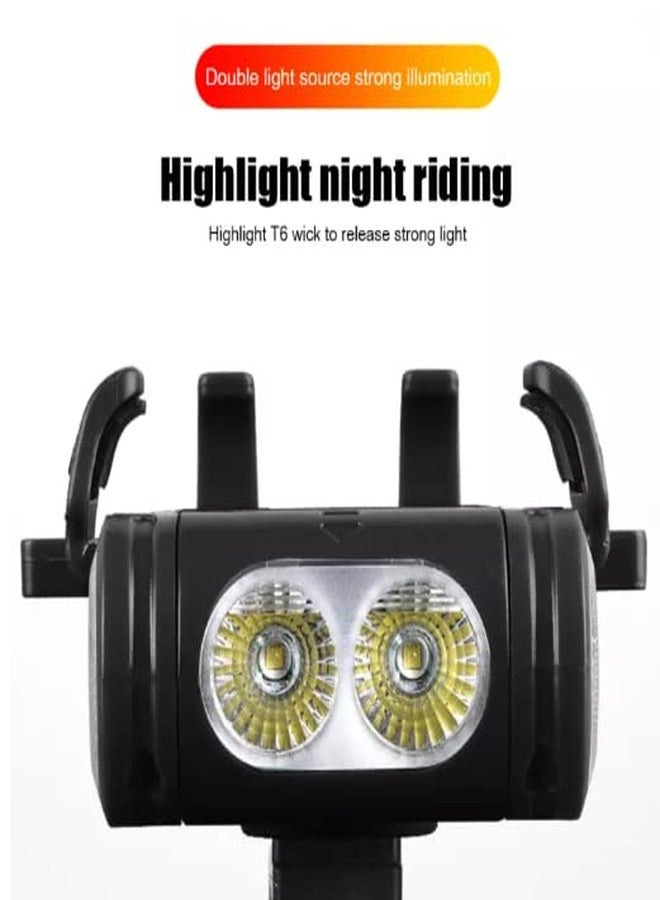 FASTPED Bike Phone Holder with Bike Horn, Bicycle Lights Phone Holder (Black) - Image 5