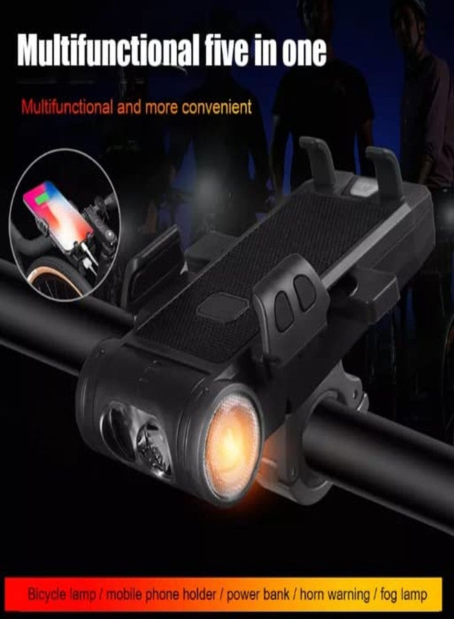 FASTPED Bike Phone Holder with Bike Horn, Bicycle Lights Phone Holder (Black) - Image 2