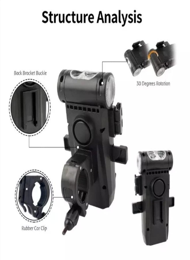 FASTPED Bike Phone Holder with Bike Horn, Bicycle Lights Phone Holder (Black) - Image 4