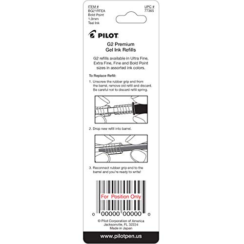 PILOT بايلوت، إعادة تعبئة حبر جل G2، نقطة عريضة 1 مم، أزرق، عبوة من 2 - Image 2