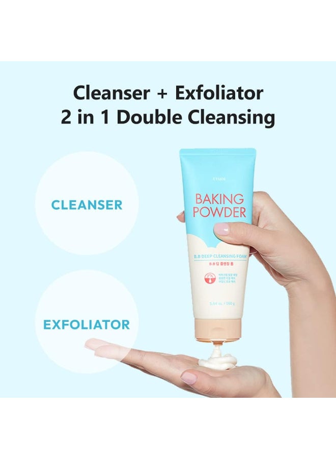 ETUDE ETUDE Baking Powder B.B Deep Cleansing Foam, 5.4 fl.oz.(160ml) (21AD) | Perfect Cleansing and Peeling, Removes Pore Waste and Dead Skin Cells, Korean Skin Care, Kbeauty, Perfect for Gift - Image 5