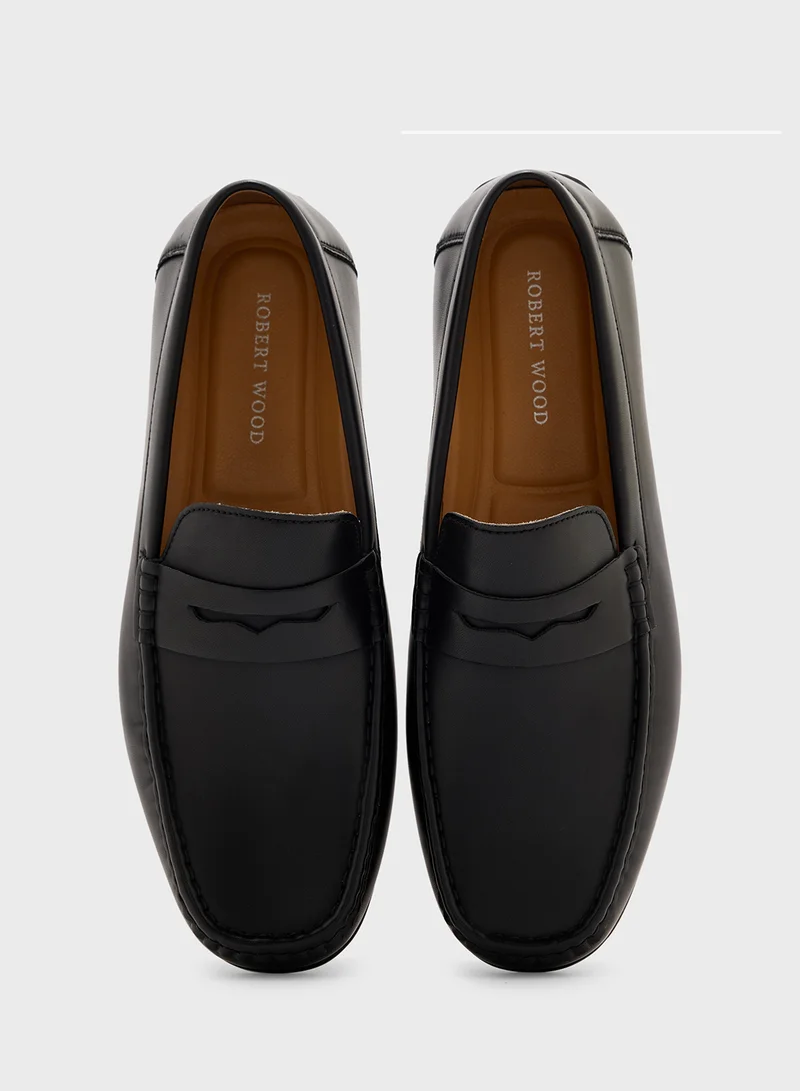 Robert Wood Saddle Detail Formal Loafers