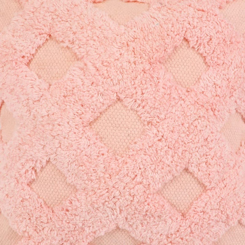 pepme pepme Criss Cross Tufted Cushion Cover Pink 12x12 inches  - Image 3