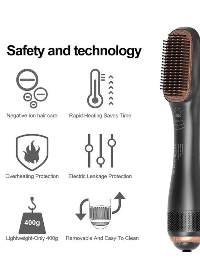 ELTRAZONE Hair Styling Brush with Negative Ion Technology – 2-in-1 Professional Hair Dryer and Straightening Brush | Hot Air Styling Comb for Volume, Frizz Control & Smoothing | Electric Blow Dryer Brush for All Hair Types | Fast Drying & Detangling - Image 4