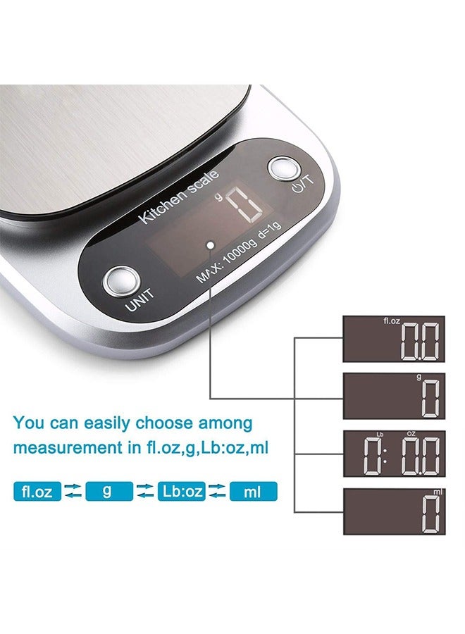 Electronic Food Scale 10kg/1g Weight Grams, Touch Screen Digital Kitchen Scales and Ounces for Cooking, Baking,LCD Display  - Image 4