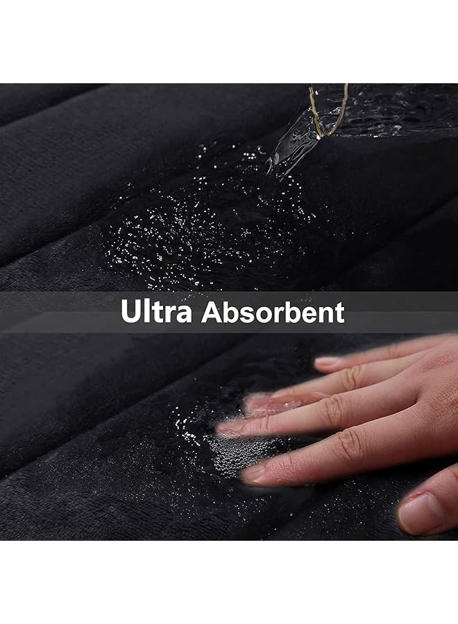 erorex 20 Inch X 32 Inch 50X80Cm Black Memory Foam Soft Bath Mats Non Slip Absorbent Bathroom Rugs Rubber Back Runner Mat For Kitchen Bathroom Floors 50Cm X 80Cm Black - Image 5