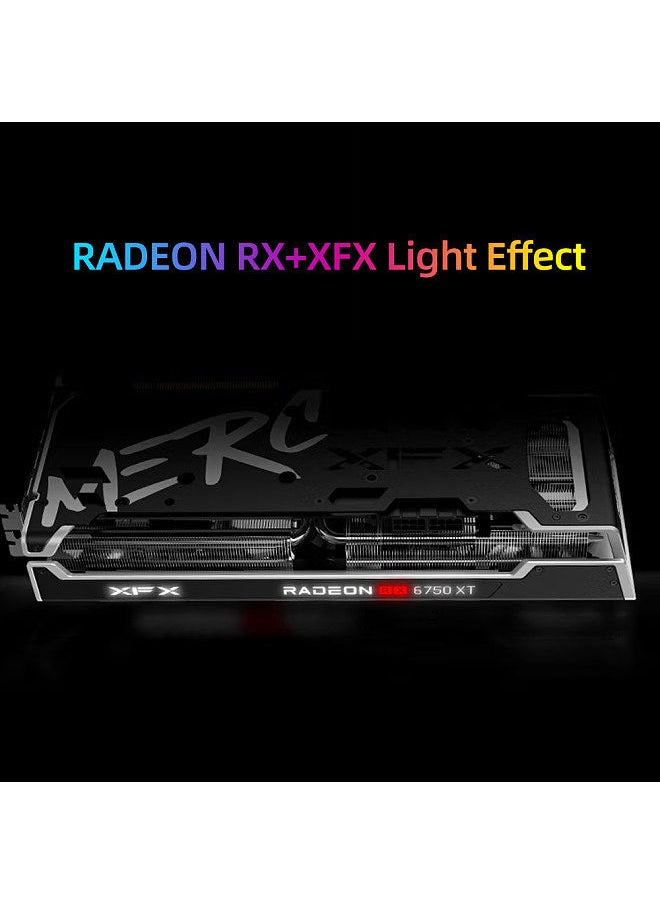 XFX - RX 6750XT OC Graphics Card Computer Gaming Graphics Card 12GB/192bit/GDDR6 Memory Metal Shell LED Light Effect DP*3+HD Ports - Image 1