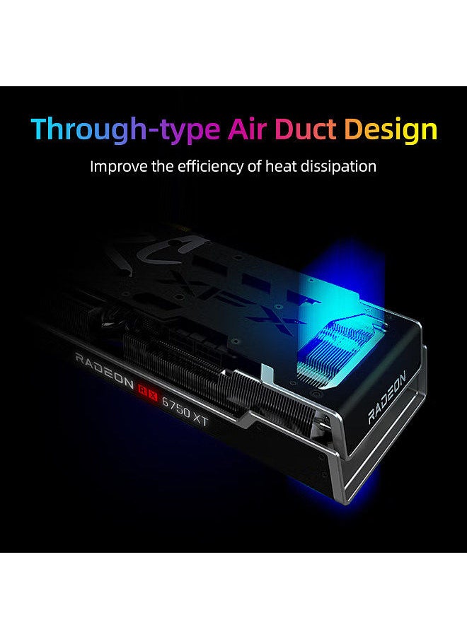 XFX - RX 6750XT OC Graphics Card Computer Gaming Graphics Card 12GB/192bit/GDDR6 Memory Metal Shell LED Light Effect DP*3+HD Ports - Image 1
