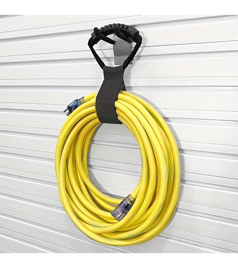 Black 1pc Portable Wrap Storage Strap with Handle for Garden Hoses Extension Cords - Image 3