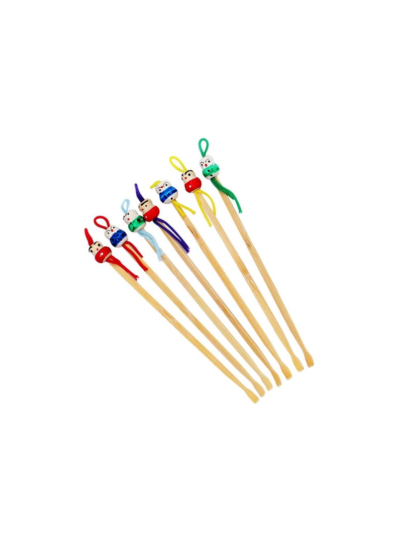 GGOOT Wood Ear Pick Cleaner Spoon: Ear Cleaning Tool Ear Spoon Tweezer 12Pcs Earwax Curette Earwax Remover Tool for Baby Kids Children Safe Ear Digging Cleaning Random Color  - Image 2