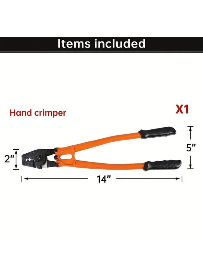 14 Inch Wire Rope Crimping Tool For Aluminum Copper Sleeve Ferrules And Cable Railing End Fittings - Image 5