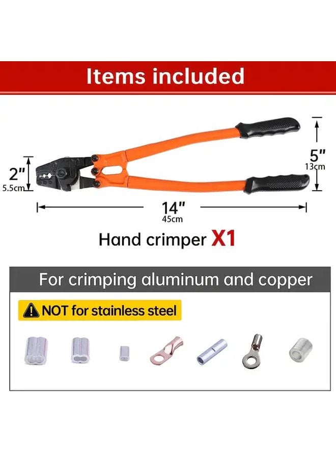 14 Inch Wire Rope Crimping Tool For Aluminum Copper Sleeve Ferrules And Cable Railing End Fittings - Image 4