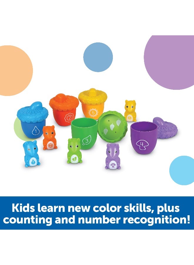 Learning Resources Snap-N-Learn Surprise Squirrels (10-Piece Set, Sorting, Ages 2+) - Image 2