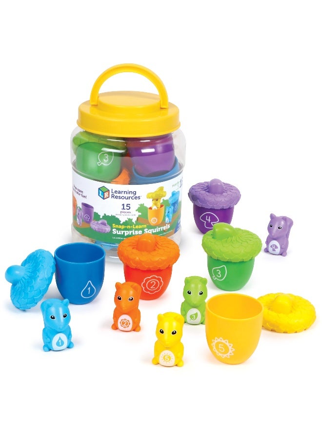 Learning Resources Snap-N-Learn Surprise Squirrels (10-Piece Set, Sorting, Ages 2+) - Image 1