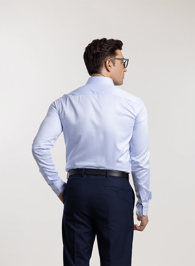 Mannerism The Non Iron Professional Blue Dress Shirt with Semi Cut Away Collar & Crisp Structure - Image 5