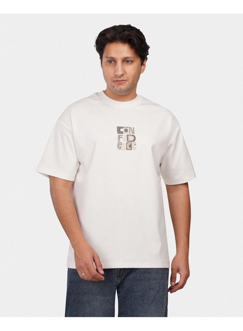 TORINESE "Confidence" Urban Statement Off-White Oversize Tee - Image 1