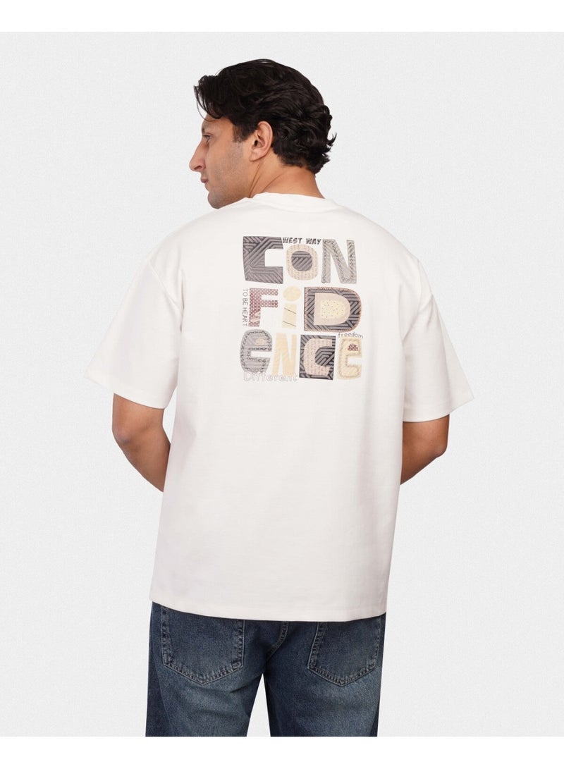 TORINESE "Confidence" Urban Statement Off-White Oversize Tee - Image 4
