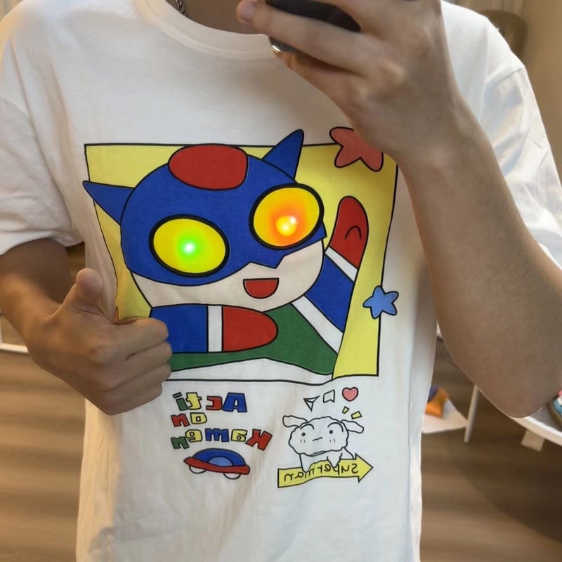 2024 Summer Light-Up Cotton Couple Tees White 