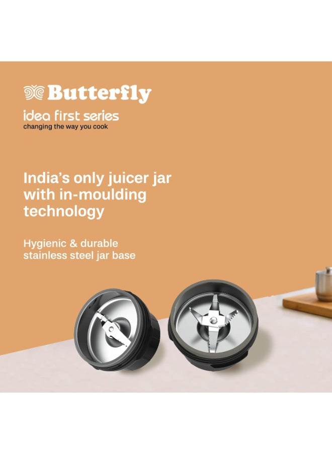 Butterfly Pestle Pro Blend Mixer Grinder | Smoothie Maker with 2 Tinted Inward Locking Jars | Inbuilt SS Base | 2-Leaf & 4-Leaf Blades | Easy Sip & Store Lids | 400W - Image 2