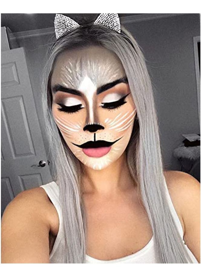 إستيل أومبير رمادي دانتيل أمامي باروكة شعر مستعار صناعي طويل مستقيم للنساء نصف يد 22 بوصة شعر مستعار - Image 5