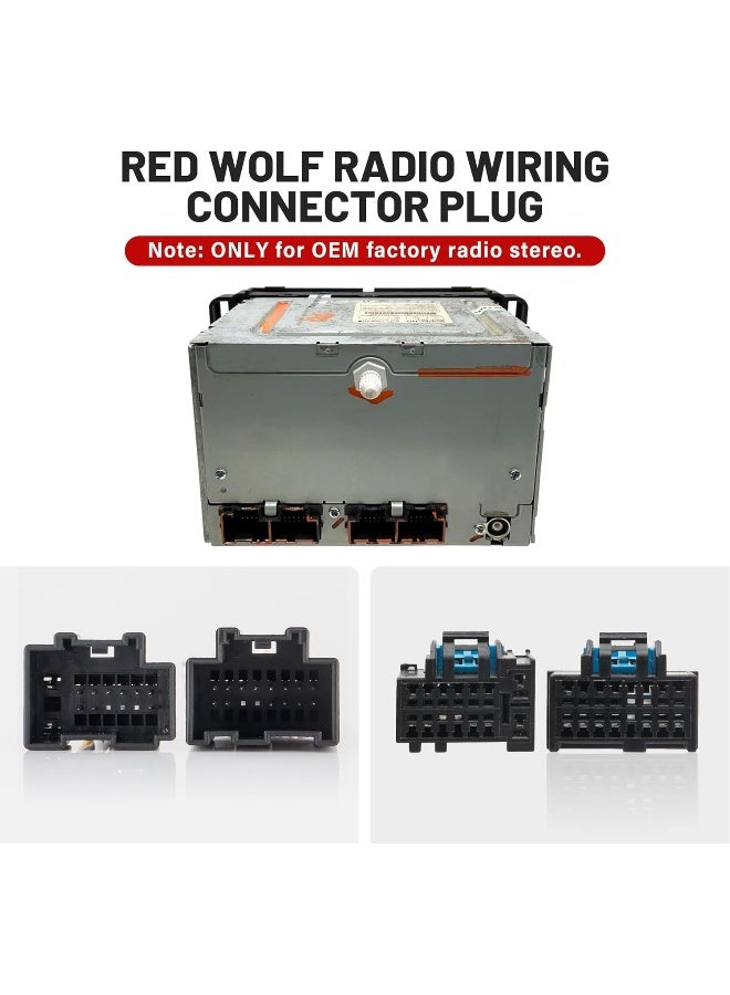 RED WOLF Car Radio Harness Kit Male & Female Connector for 2006-2013 Chevy GMC Sierra Savana Buick Install Aftermarket Stereo Headunit, Replace OE Factory Wire Connector 1 Pair - Image 4