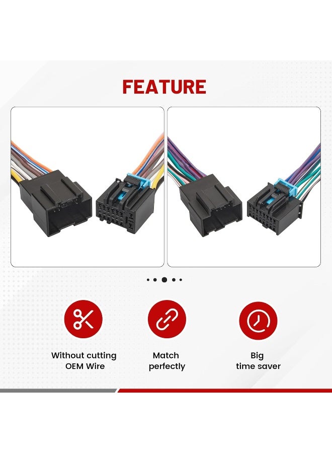 RED WOLF Car Radio Harness Kit Male & Female Connector for 2006-2013 Chevy GMC Sierra Savana Buick Install Aftermarket Stereo Headunit, Replace OE Factory Wire Connector 1 Pair - Image 5