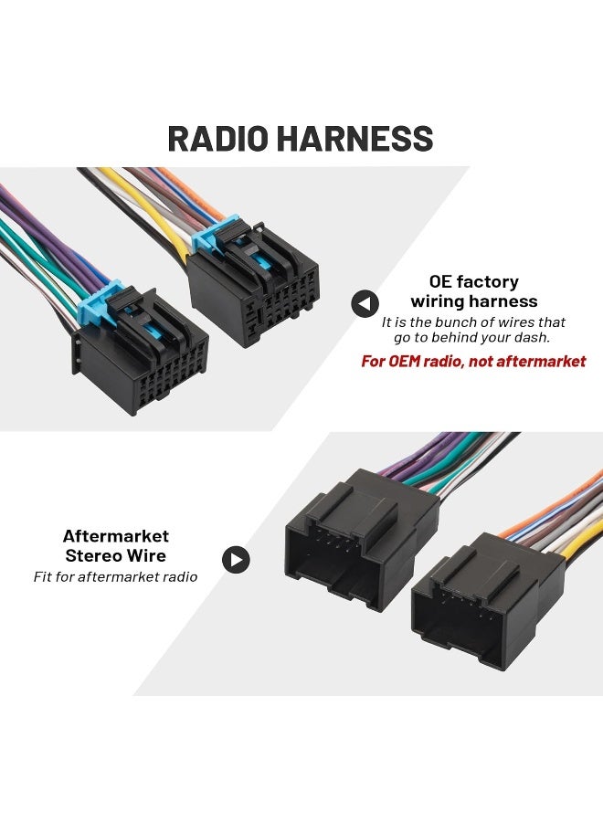 RED WOLF Car Radio Harness Kit Male & Female Connector for 2006-2013 Chevy GMC Sierra Savana Buick Install Aftermarket Stereo Headunit, Replace OE Factory Wire Connector 1 Pair - Image 3