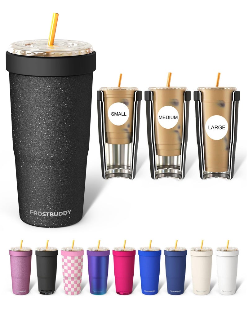 Frost Buddy Togo Buddy 30 oz Stainless Steel Vacuum Insulated Tumbler To Go Coffee Cup Iced Coffee Cups Iced Coffee Sleeve Travel Mug Thermal Cup for Hot Cold Drinks Dunkin Cup Dark Glitz - Image 2