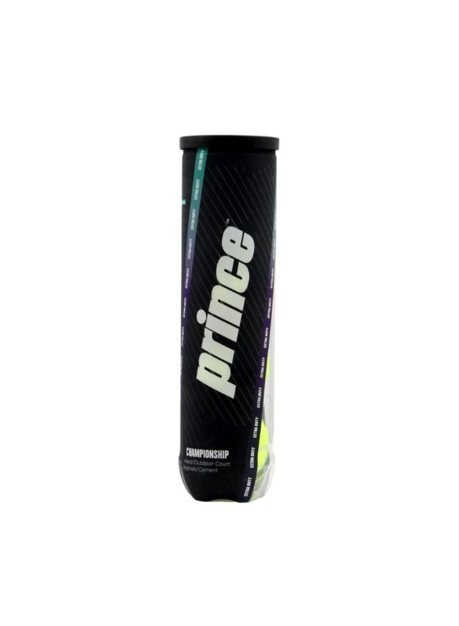 Prince Championship Extra Duty Tennis Balls – 4-Ball Can | Durable Hard Court Performance | 7G240280E