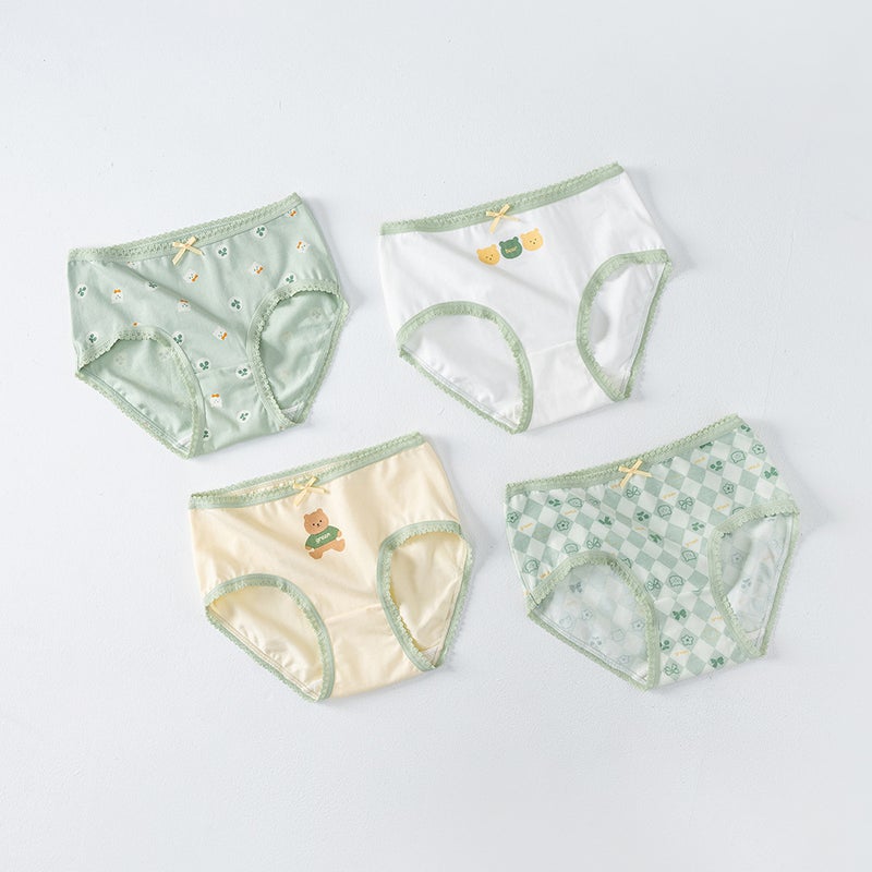 Girls Cotton Antibacterial Breathable Panties H978/cute bear SJ541 