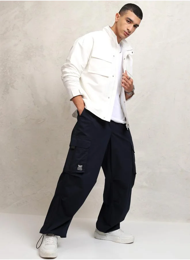 Ketch Solid Concealed Placket High Neck Jacket by Styli