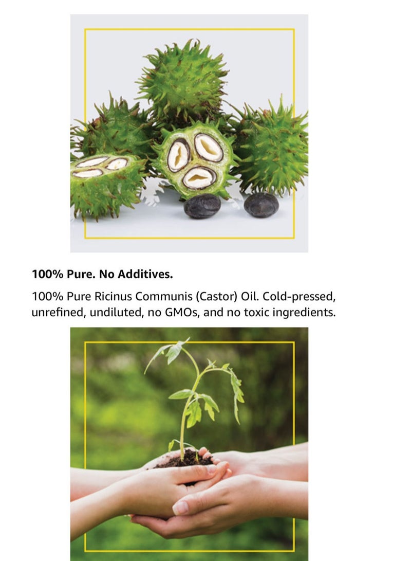 Pure Cold Pressed Castor Oil -  3.71 fl oz  - Unrefined & Hexane Free - 100% Pure Castor Oil for Hair Growth, Thicker Eyelashes & Eyebrows, Dry Skin, Healing, Hair Care, Joint and Muscle Pain1 - Image 5