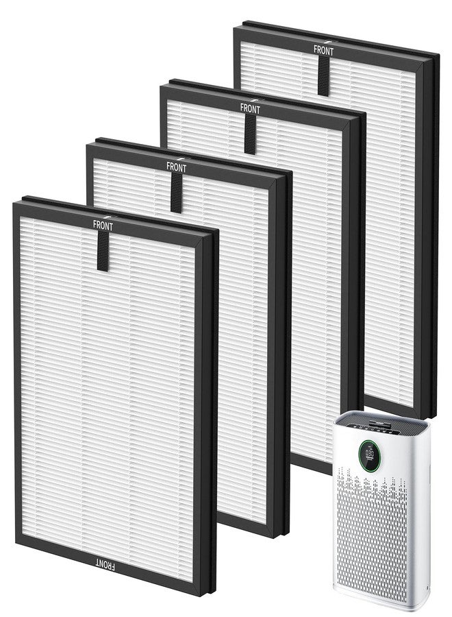 إيزينجو عبوة من 4 فلاتر بديلة لجهاز تنقية الهواء HAP603 / HAP603WF من ECOSELF، فلتر بديل لأجهزة تنقية الهواء للغرف المنزلية الكبيرة، # RFHAP603، أبيض - Image 1
