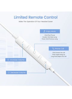 General Earphone Wired High Quality For iPhone Built-in Microphone and Volume Control Compatible with iPhone 7/8/X/11/12/13/14/Pro/Pro Max,Support All iOS System,White，2 Pack  - Image 3